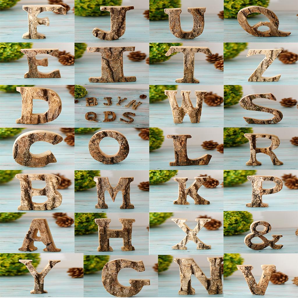 Handcraved Drevené písmená Čísla dverí Abeceda Písmeno Plávajúce meno