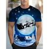 Christmas T-Shirts Summer Funny Santa Claus Fashion Tops Tee Mens Shirts Summer Holiday Boys Casual Crew Neck Oversized T-Shirts