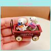 Resin Cartoon Dog Sitting Pushcart Miniature Garden Decor For Desktop Display