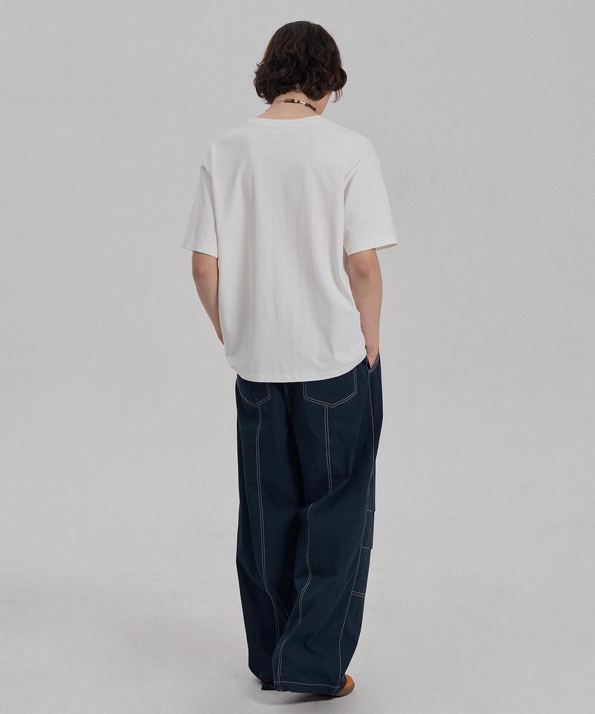 Jenyujeu Stitch Liner Parachute Pants - Navy