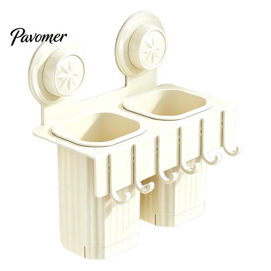 Kitchen Countertop Organizer Chopstick/Cutter Storage Rack, Wall Mounted Suction Cup Installation, Heavy Duty Carbon Steel No Drill Utensils