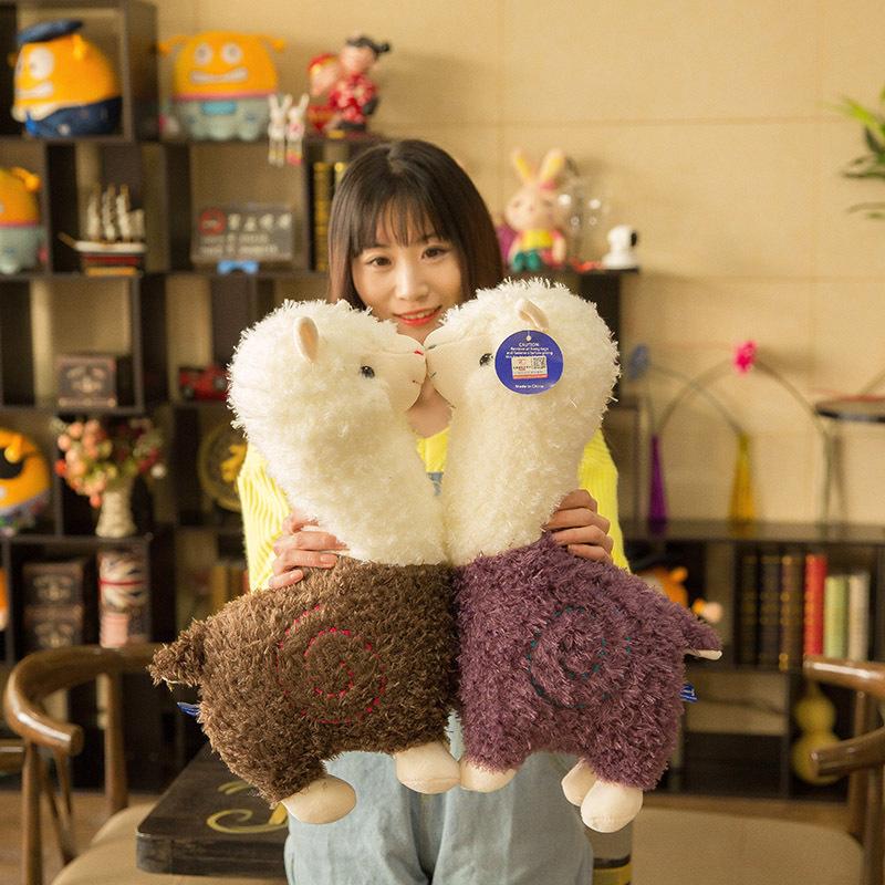Giant Cute Alpaca Plush Toy Stuffed Animal Pillow for Sleeping, Soft Bedding Doll Birthday Gift for Girls