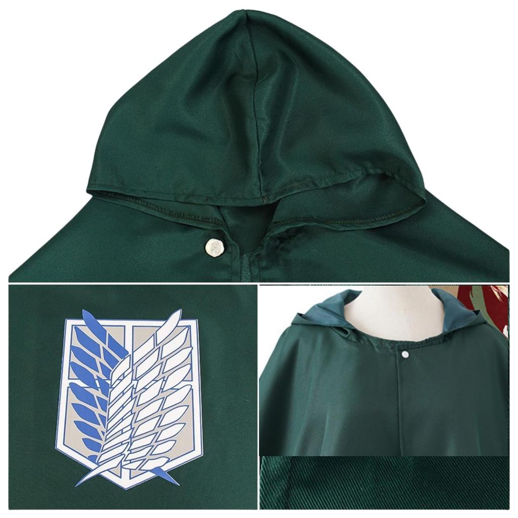 Attack on Titan Hooded Scout Regiment Wings of Freedom Halloween School Festival [COSSA] Cape, Costume, Cosplay, (XXL)