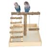 Wood Bird Perch Stand Natural Parrot Playing Standing Rack Bird Training with Large Base