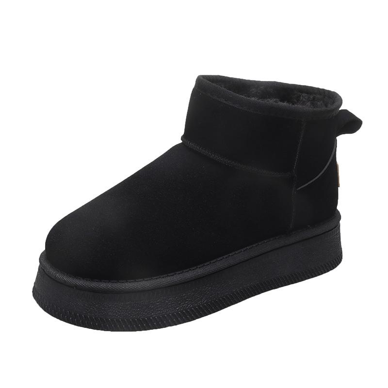 Women's Thick Bottom Short Lace Fashion Winter Lightweight Warm Anti Cold Snow Boots Non-slip Casual Sneakers Cotton Boots