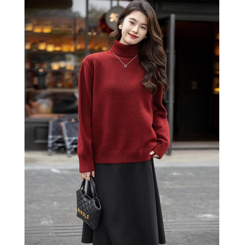 Mokana Women's High-Neck Long Sleeve Knit Sweater MKNJD3041