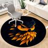 1PC Owl Head Office Round Area Rug, Indoor Mat Suitable For Office, Under Office Chairs Bedroom Living Room Home Decor, Room Deco 090