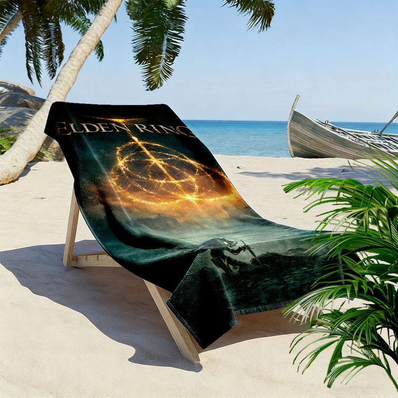 Elden Ring Print Beach Towel, Large Soft Quick Dry Towel for Beach Camping Swimming