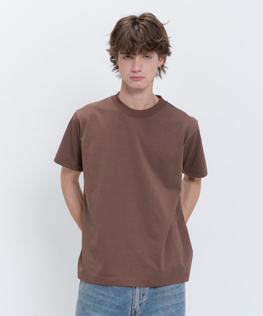 PSSHOPPER Basic Cool Skin Short Sleeve T-Shirt [Brown]