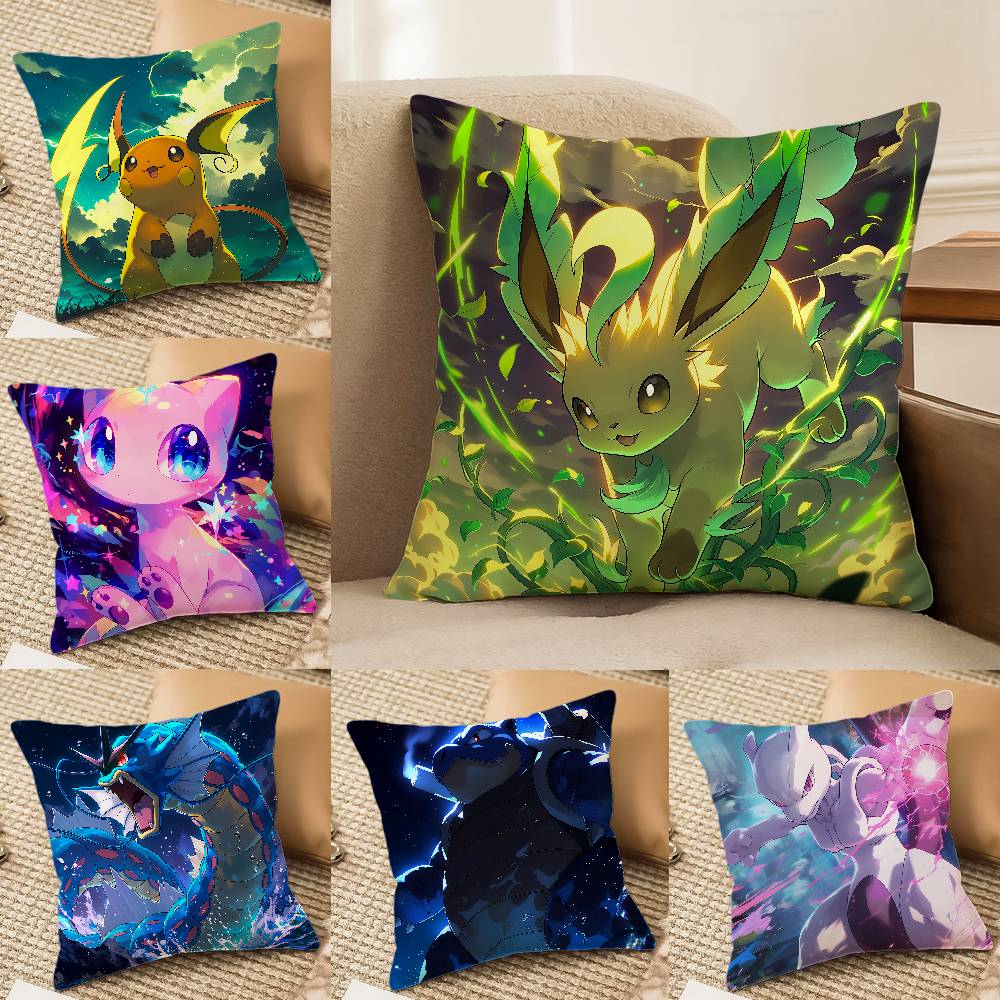 Pokemon Hero Collection Anime Plush Pillow Cover Soft Short Plush Cushion Cover For Sofa Bedroom Home Decor Gift