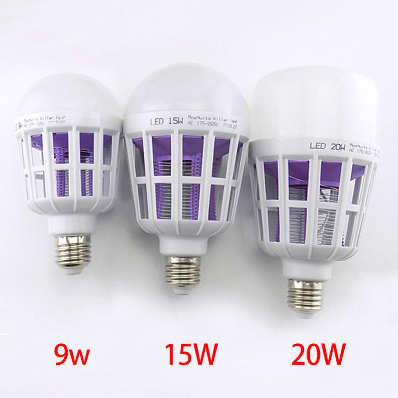 9W/15W/20W LED Mosquito Killer Bulb 2 In 1 LED Bulb Light E27 For Indoor Anti Mosquito Repellent Bug Zapper AC 175~2200V