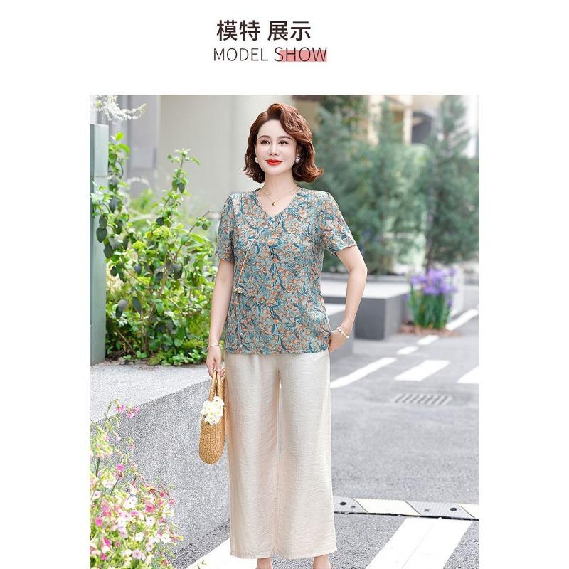 Summer New Chiffon Shirt Casual Top Temperament Middle-aged Chinese Style Shirt Summer