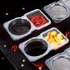 50pcs Collapsible Double Compartment Food Containers - Portable Kitchen&Picnic Essentials, Mini Fruit Tray, Transparent Storage