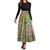 Women's Fashion Casual Belted Long Sleeve Round Neck Floral Printed Elegant Temperament Dresses