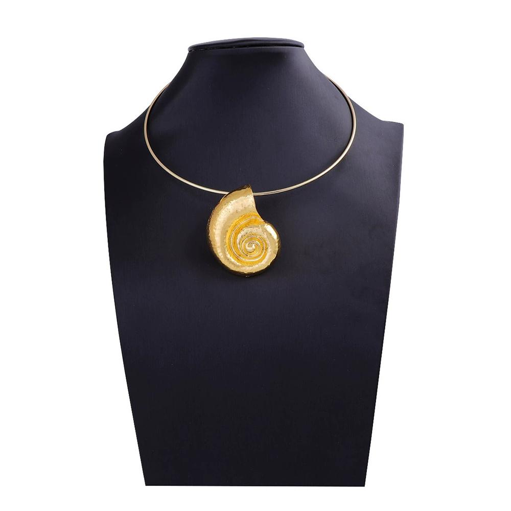 Exaggerated Fashionable Simple Beach Ocean Vacation Style Alloy Conch Pendant Collar Casual Fashionable Jewelry Accessories