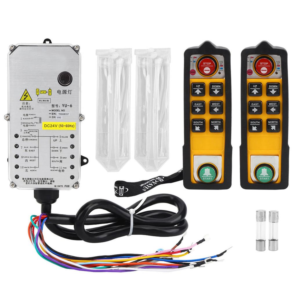 Hoist Controller Crane Accessory Double Handle Waterproof Acid Oil Resistant Anti Fall 800MHz(DC24V )