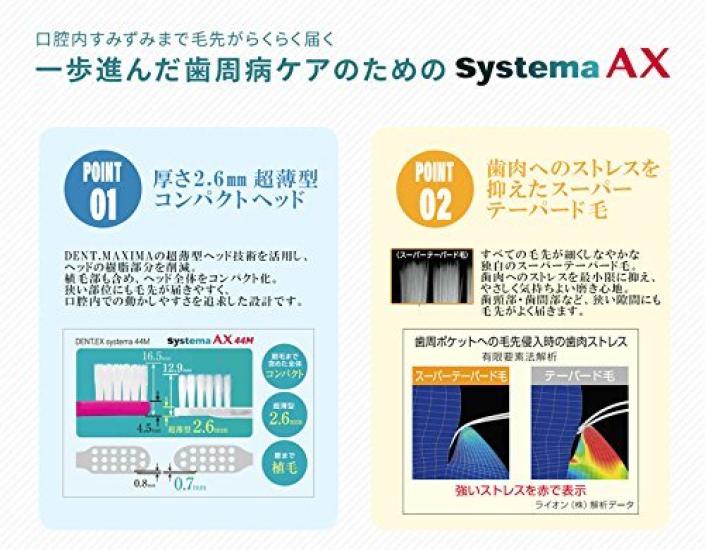 Lion Systema AX Toothbrush X 44M 4, (Compact, Regular)