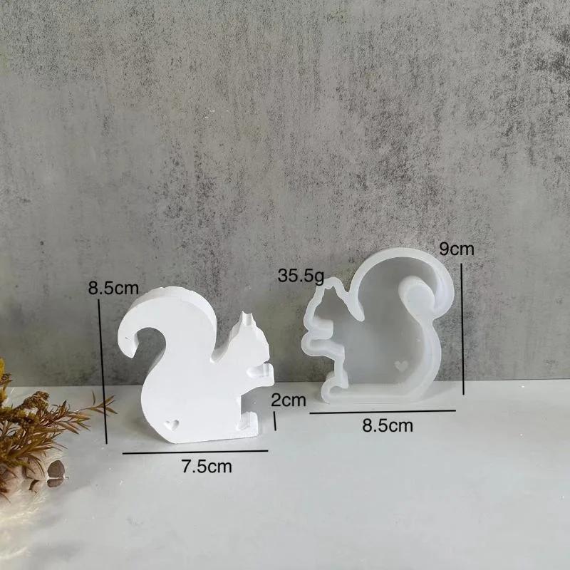 3D DIY Cute Squirrel Silicone Candle Mold Animal Squirrel Soy Wax Silicone Mold Animal Plaster Resin Mold Home Decoration