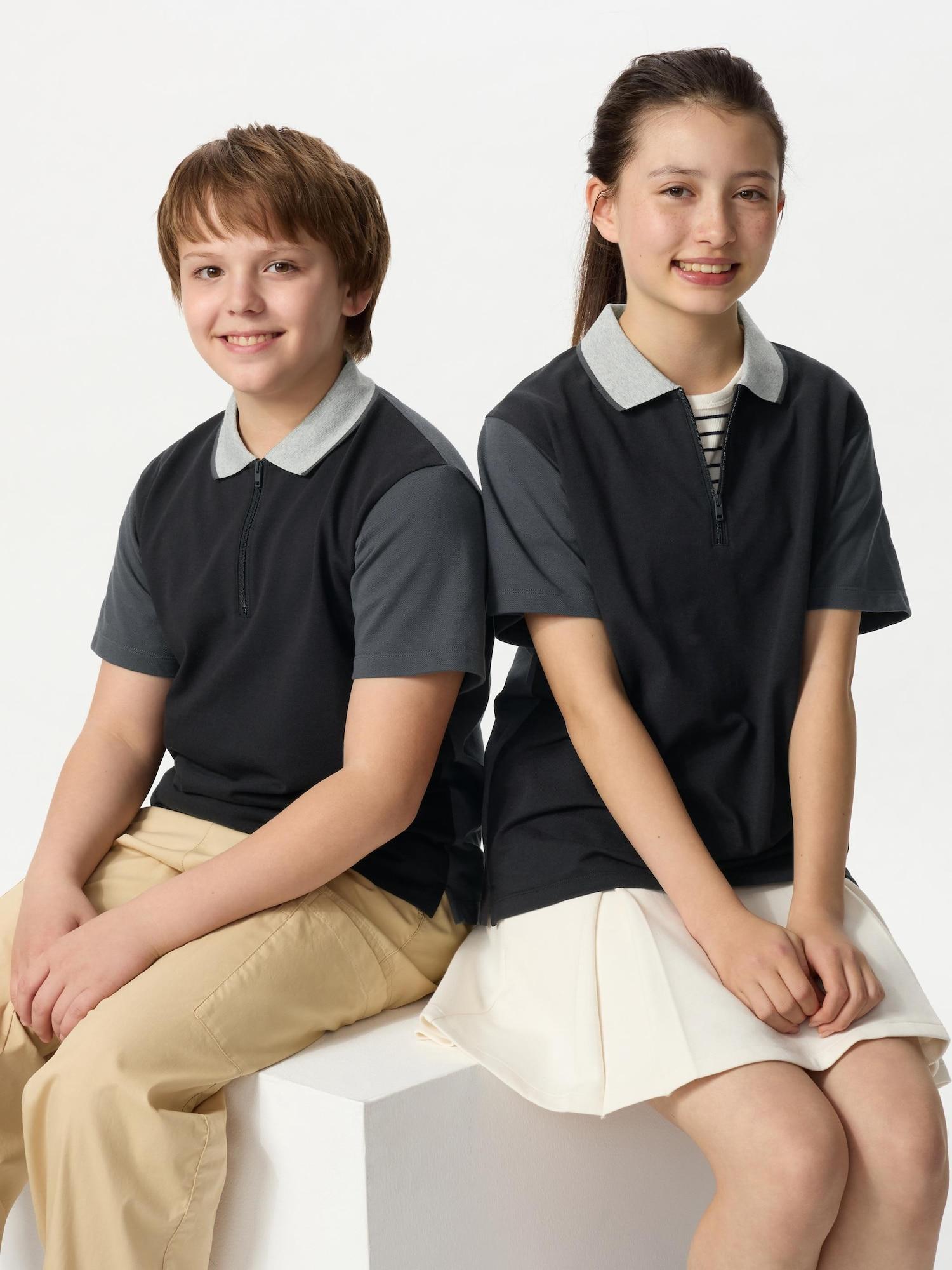 

Рубашка поло Uniqlo Kids Dry Pique Color Block 09 BLACK/KIDS 100