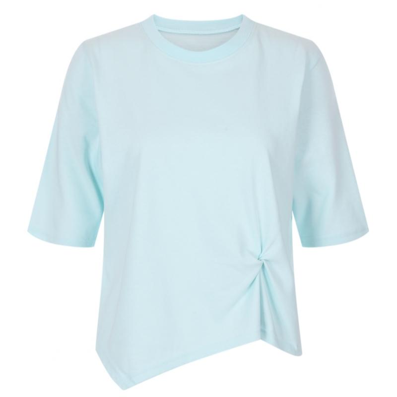 Shop   Women TwisT Crop ShorT Sleeve T shirT whiTe Dai Wsh 20418