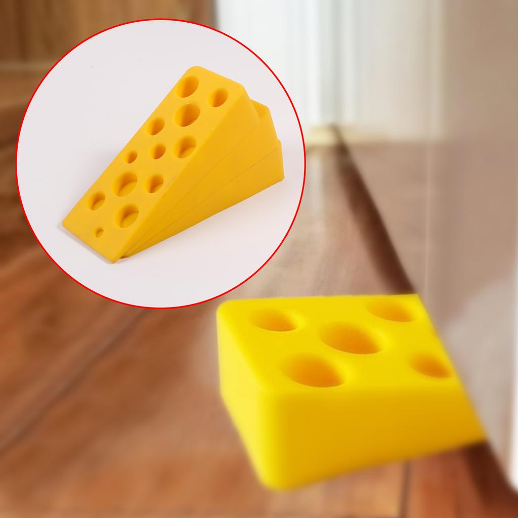 Pack of 3 Cartoon Chees Door Stop Decorative Animal Doorstop Door Wedge Silicone Door Stops for Classroom Office