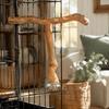 T Shape Design Wood Bird Perch Chewing Texture Paw Grinding Surface Parrot Perch Stand Easy To Install Exercise Platform