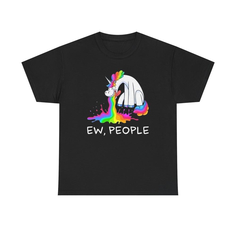 EW People Funny Unicorn Graphic T Shirt NEW Unisex Heavy Cotton Tee S