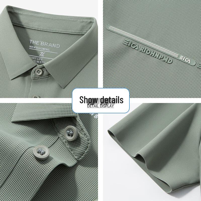 Shanshan Men's Wrinkle-Free Ice Silk Business Casual Polo Shirt