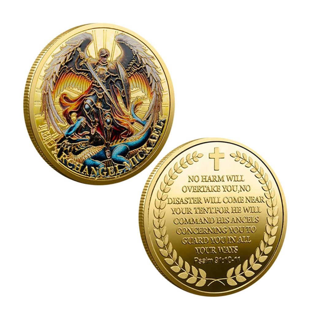 Michaels Archangel Protections Coin Christian Challenge Coin Tokens Collectibles of Strength,Protections and Faith