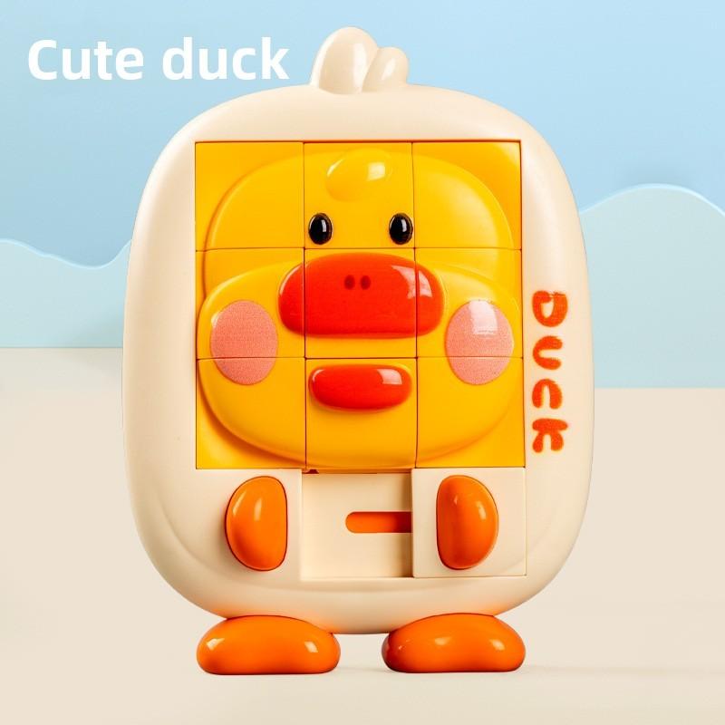 Baby Puzzle Toy Plastic Sliding Duck And Rabbit Appearance Block For Kids Ages 3 To 5