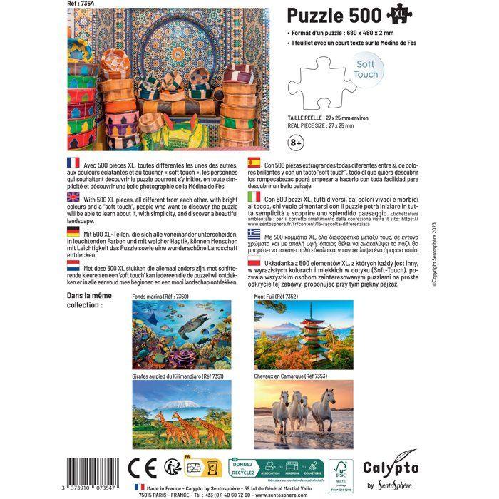 Puzzle - SENTOSPHERE - Calypto - 500 XL Pieces - Medina of Fes - Maros - Silky Touch - From 8 Years