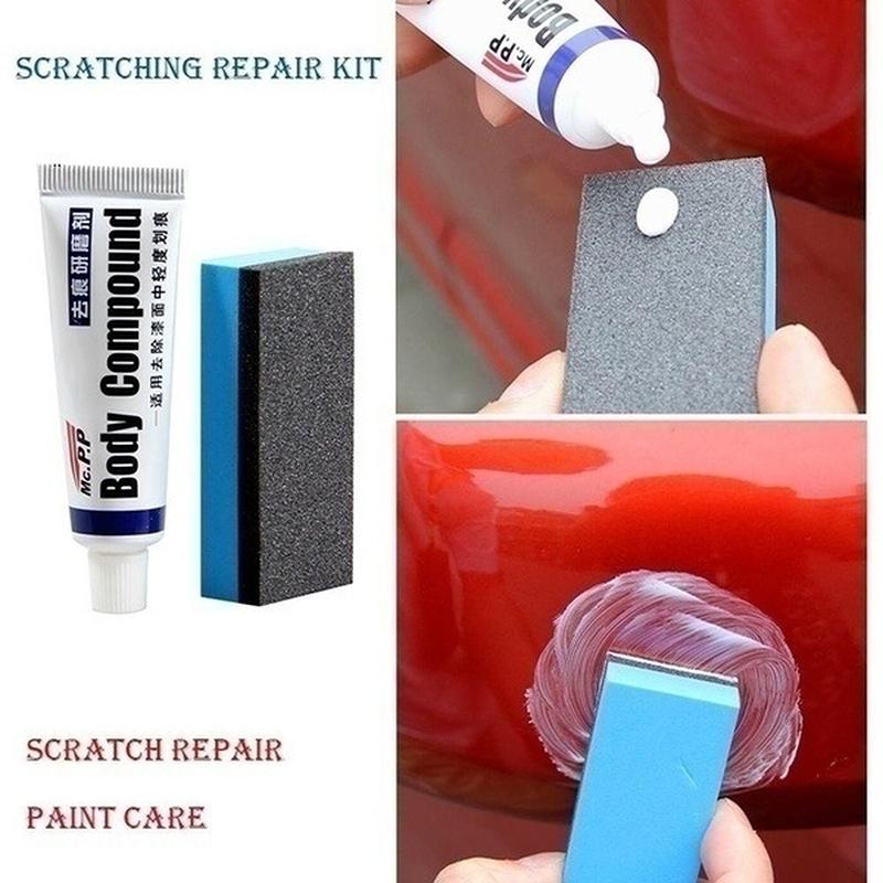 2pcs/set Car Scratch Remover Car Polishing Paste with Sponge, Car Body Paint Care Kit