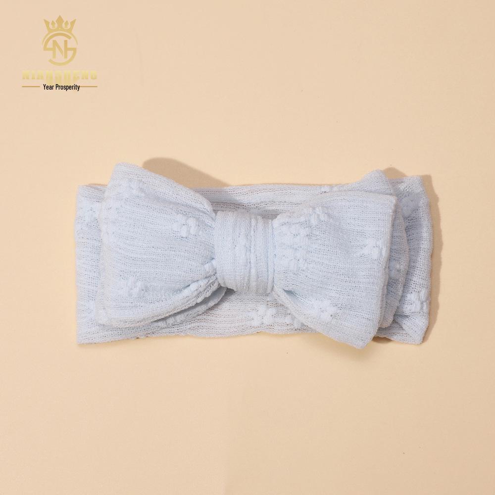 

Повязка на голову из сетки с вышивкой и бантом для новорожденной принцессы