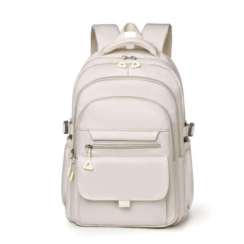 New Solid Color Middle School Student Schoolbag Simple Large-capacity Travel Backpack Women's Leisure Outdoor Travel Backpack