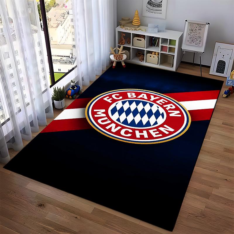 Bayern Munich Logo Themed Rug Non-slip rug suitable for living room and bedroom sofas.