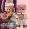 Kinetic Shaking Legs Wooden Figure: Wobbly Desktop & Car Dashboard Doll with Moving Legs - Fun Decorative Accessory