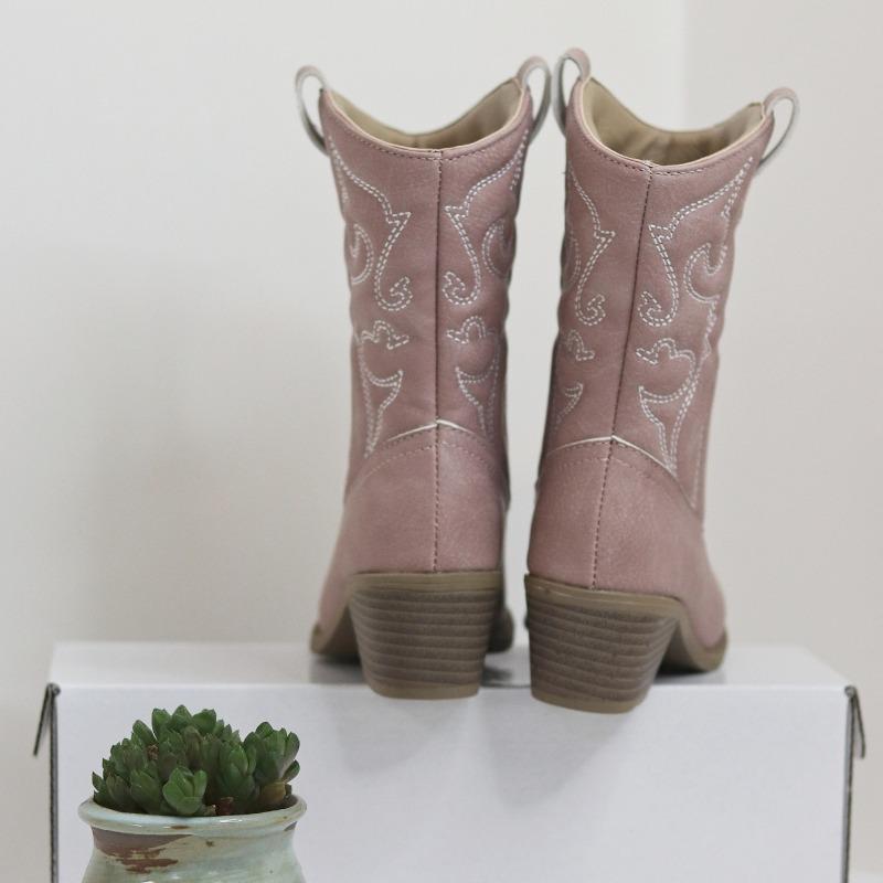 Children Mid Length Boots 2024 Korean Style Autumn Winter New Girls Soft Sole Fashion Vintage Kids Leather Boots Elegant Soft