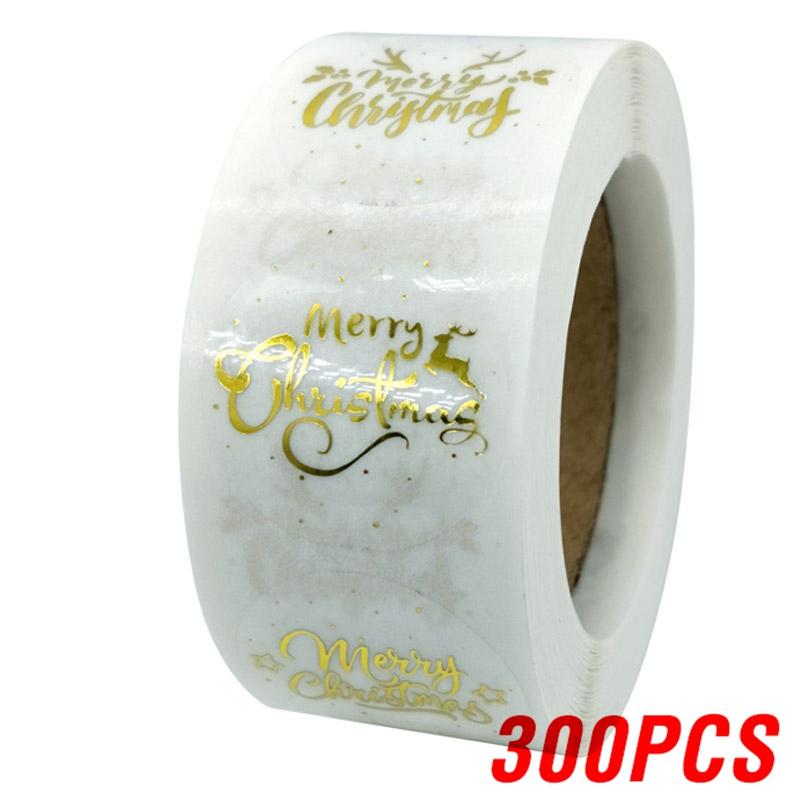 100-500 Pcs Golden Font Merry Christmas Sticker Thank You Sticker Seal Label For Envelope Gift Wrapping Scrapbook 1 Inch