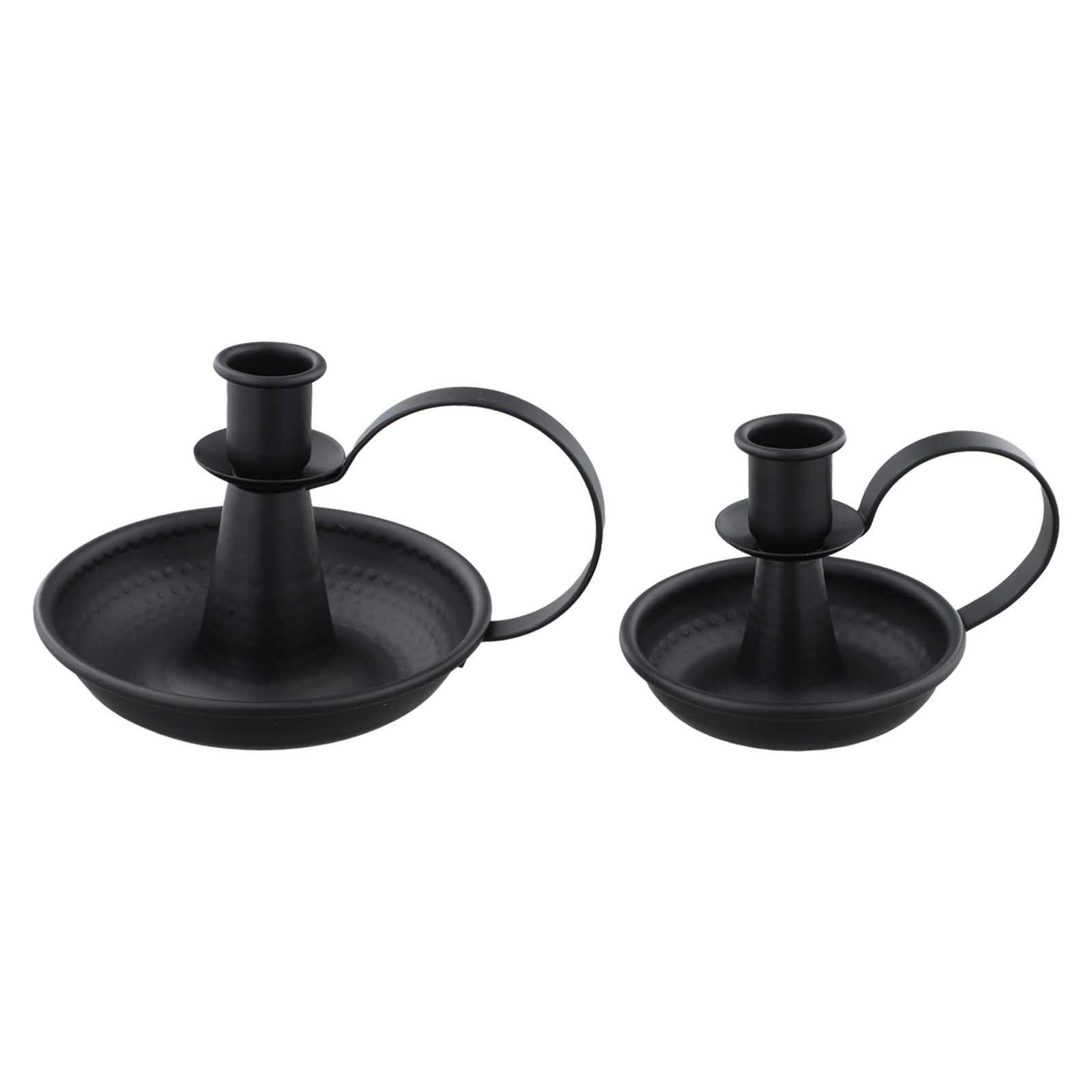 

Convenient Handle Candle Holders Set Iron Candle Holders чёрный