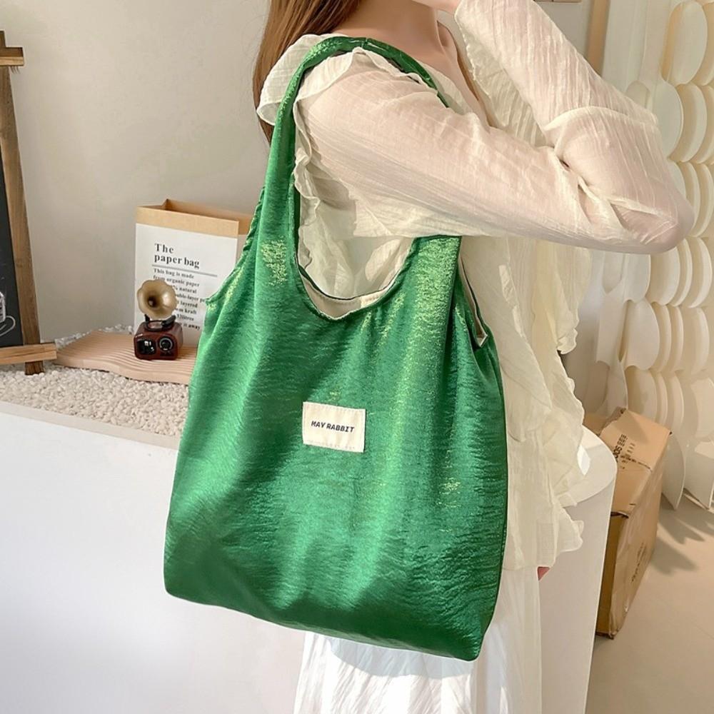 Elegant Simple Shoulder Bag Luxury Underarm Shopping Bag Fashion Design Satin Silk Tote Bag  Girls