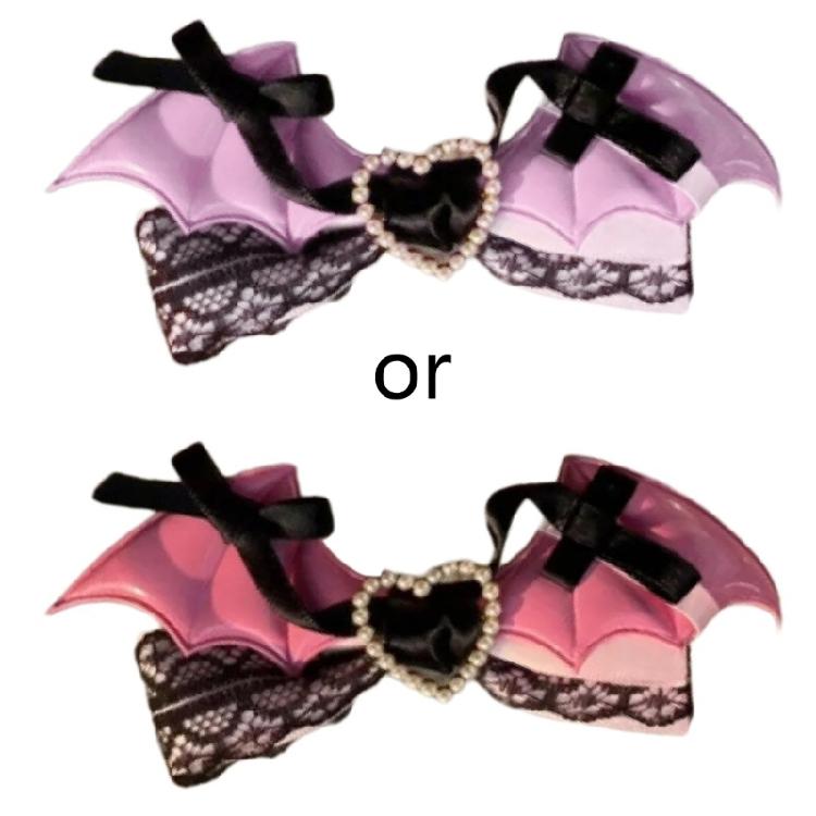 Bat Wing Hair Clip for Female Dark Series Hair Pin 2000s Anime Hair Barrettes Side Clip Girl Halloween Theme Hair Decors