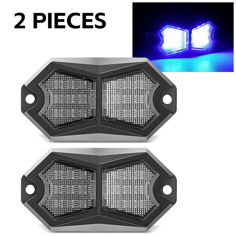 18 LED Rock Chassis Lights Red White Blue Neon Car Underglow Bottom Decoration Lamp 12V 24V for Offroad Truck SUV ATV Boat Van