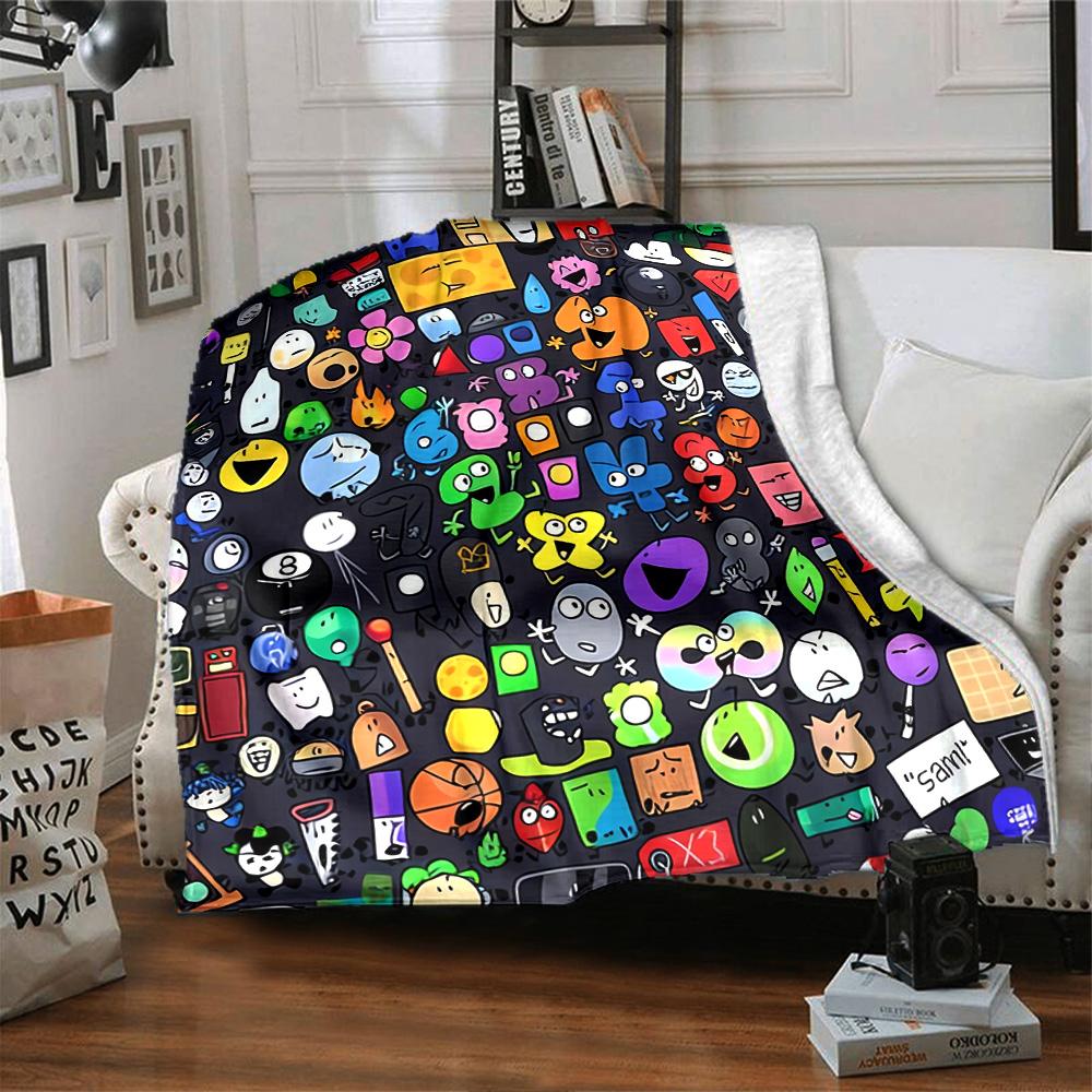 Cartoon Characters Collage Flannel Blanket Super Soft Warm Cozy Blanket For Sofa Bed Office Travel Allseason Home Decor Gift