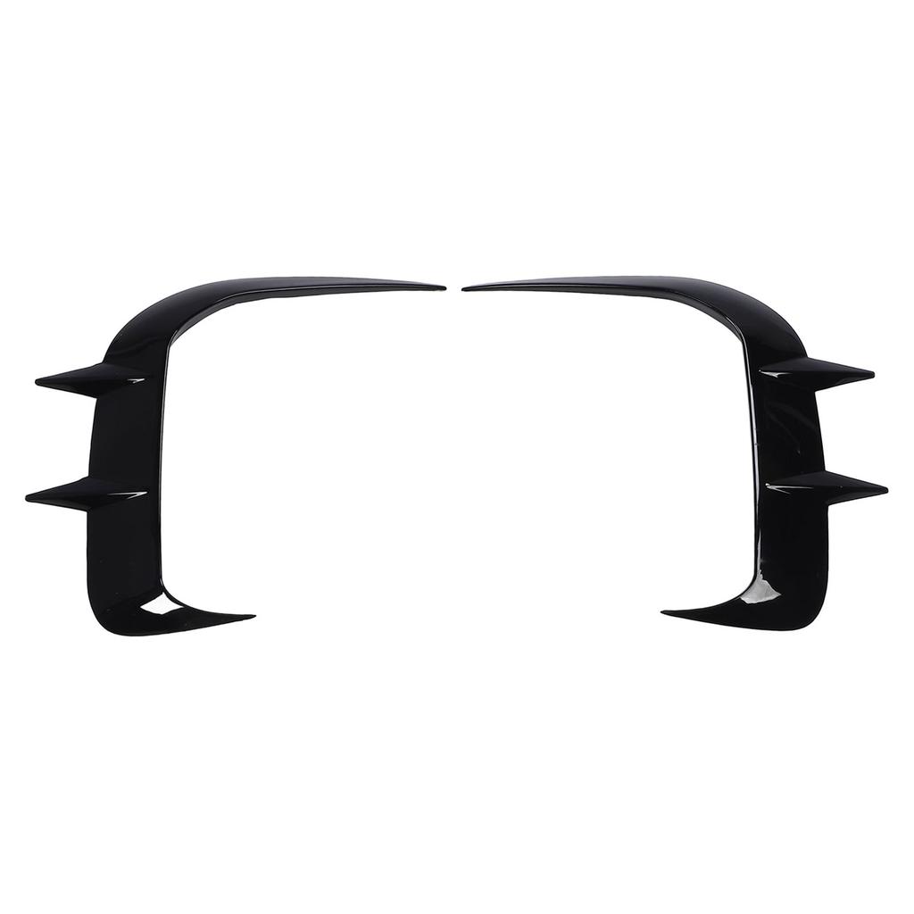 Front Bumper Spoiler Fog Light Trim Gloss Black Sporty Decorative Auto Front Air Vent Splitters for