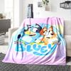 Bluey Cartoon Print Flannel Blanket High Quality Warm Comfortable Cover for All Seasons Perfect for Gifts Home Decor