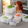 13pcs/set reusable plastic food storage container suitable (5 lids+5 boxes+3 drainage baskets)