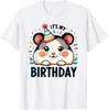 Cute Hamster Birthday Party Hat Graphic T-Shirt Soft Cotton Crewneck Tee for Kids