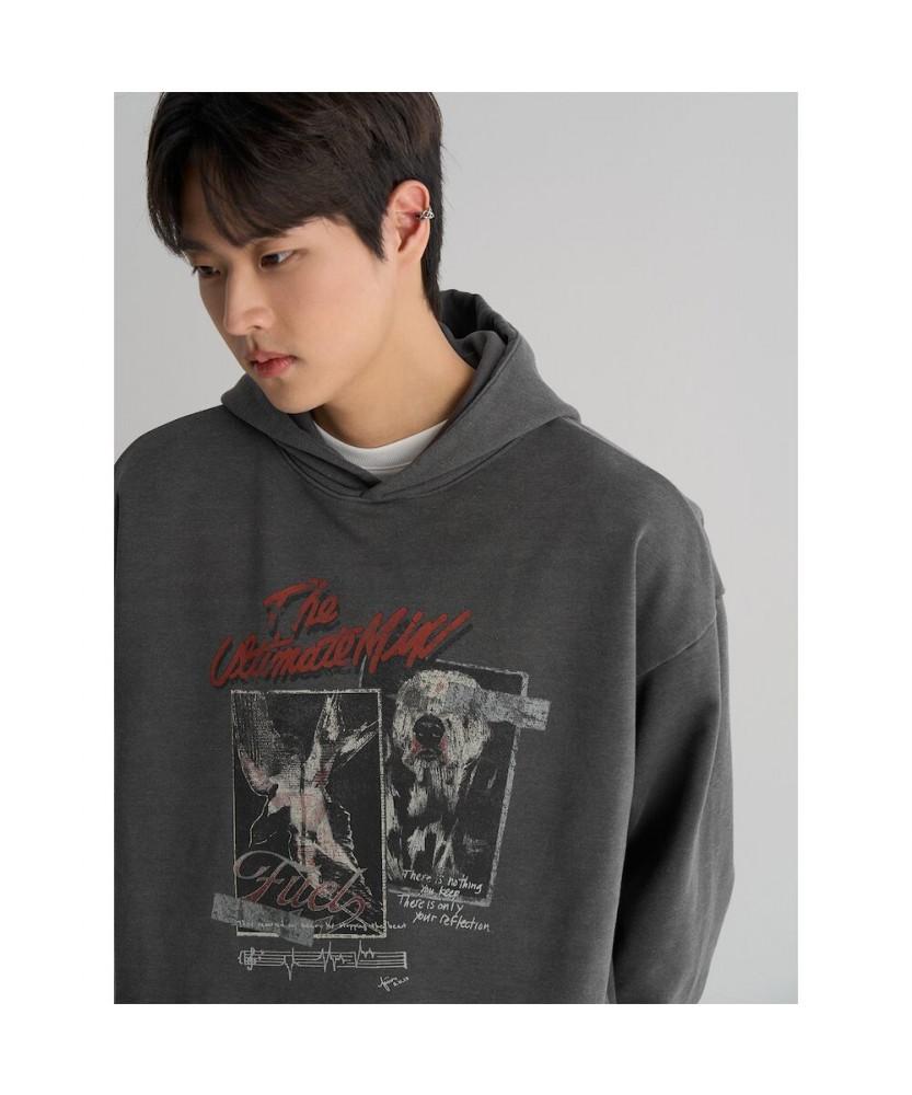 8SECONDS Heavy Cotton Photo Crop Hoodie Ash