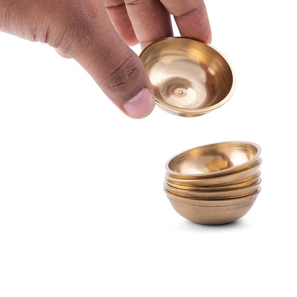 Brass Diya & Small Decorative Bowl (35 ML) for Puja – Elegant Home Decoration for Festivals & Rituals
