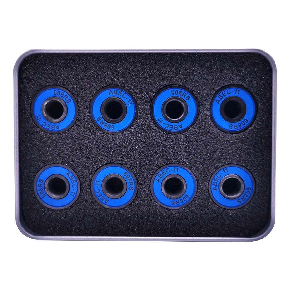 Skateboard Bearing Set of 8 Featuring Integrated Spacer and Dust Protection